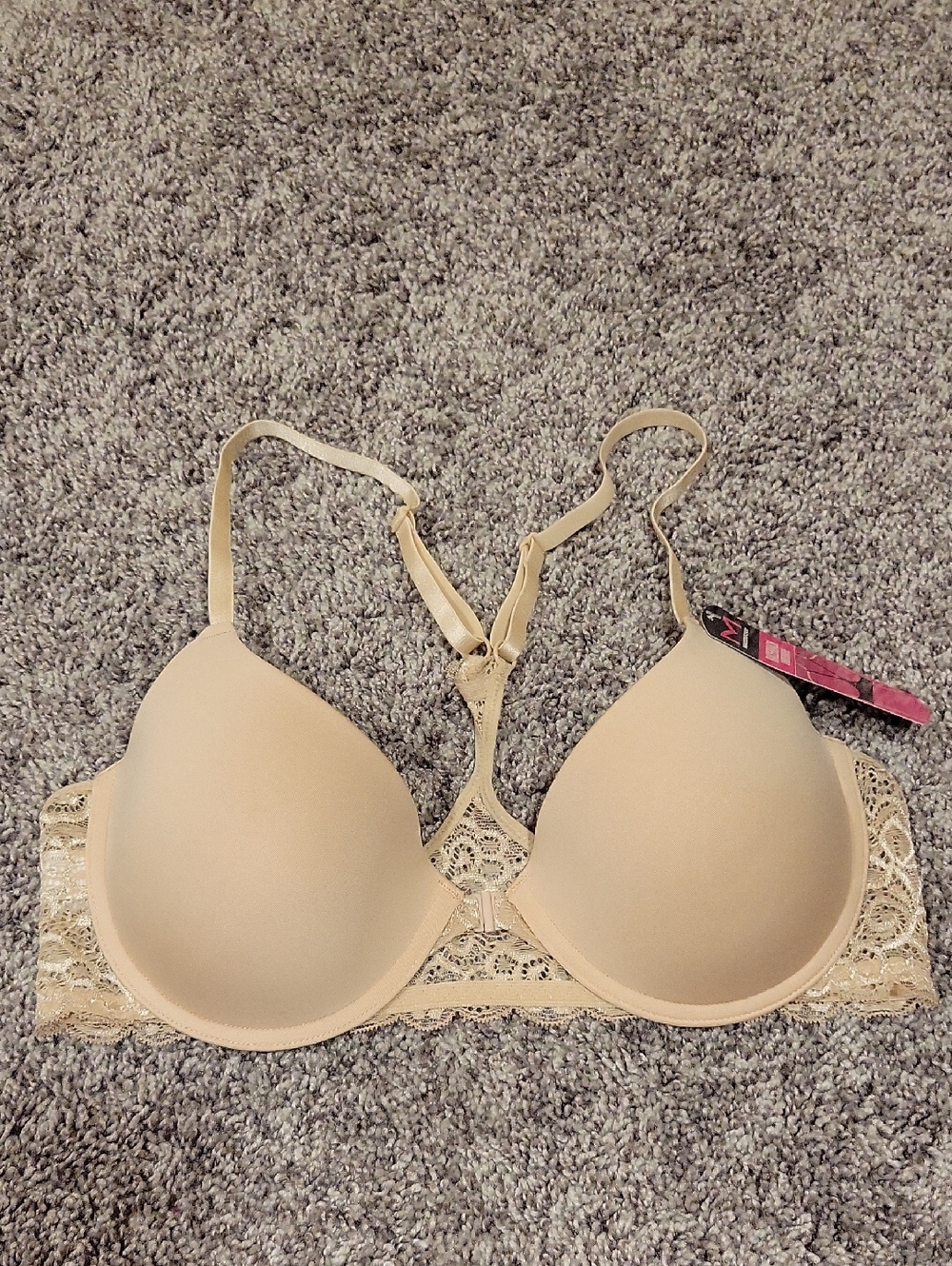 Maidenform Nude Colored Racerback Front Closure Bra Size 38B NWT